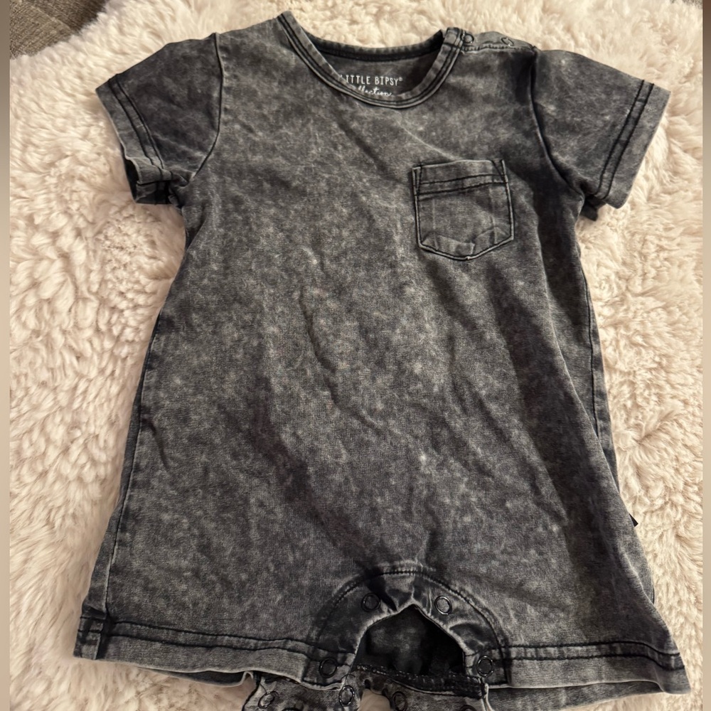 Little Bipsy Charcoal Baby Romper